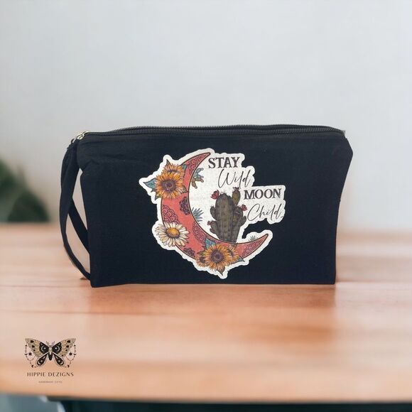 Stay Wild Moon 🌙 Child Zipper Wristlet Black XL - Picture 2 of 4